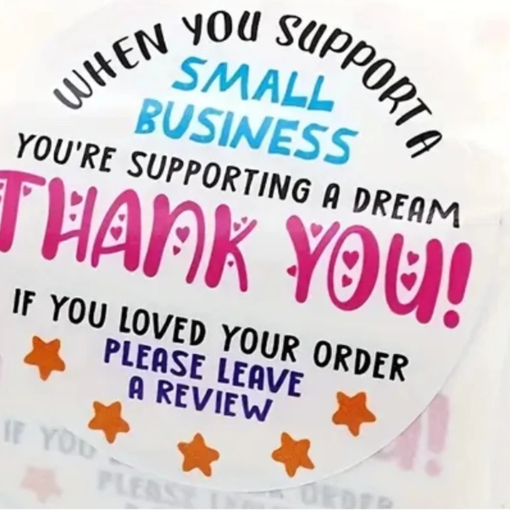 500 Thank You Business Stickers Roll Small Business Packaging Labels